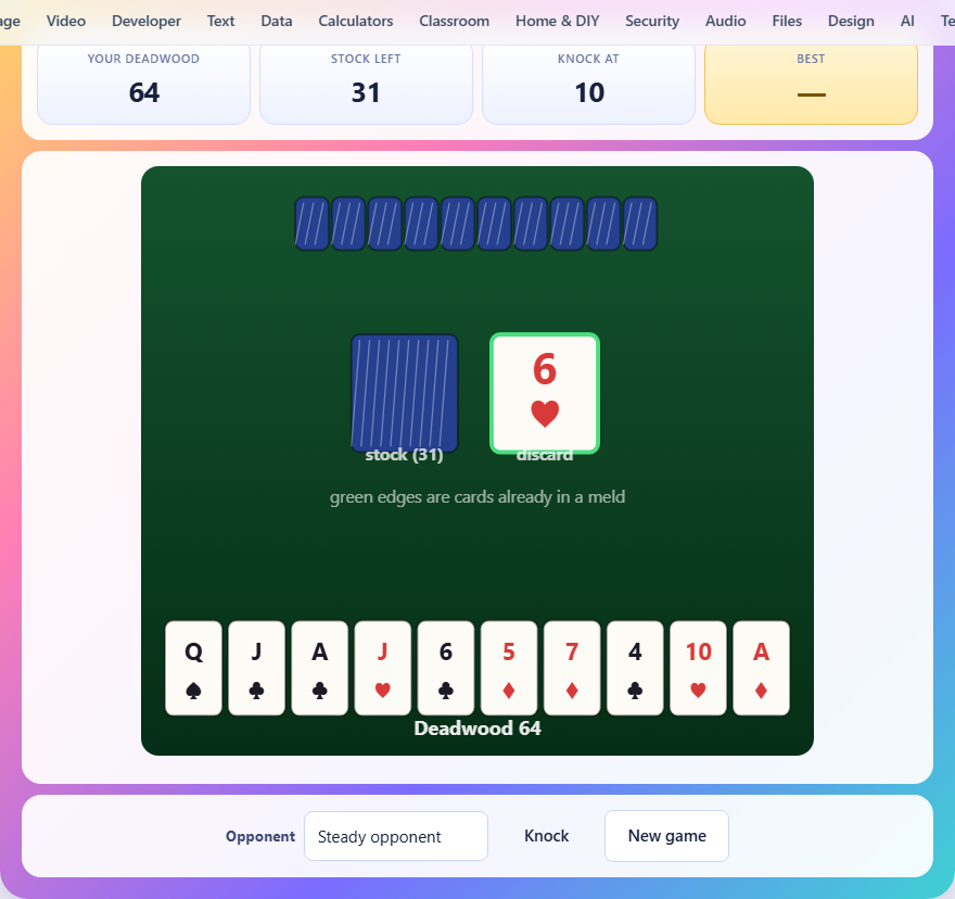 Screenshot: How to play Gin Rummy