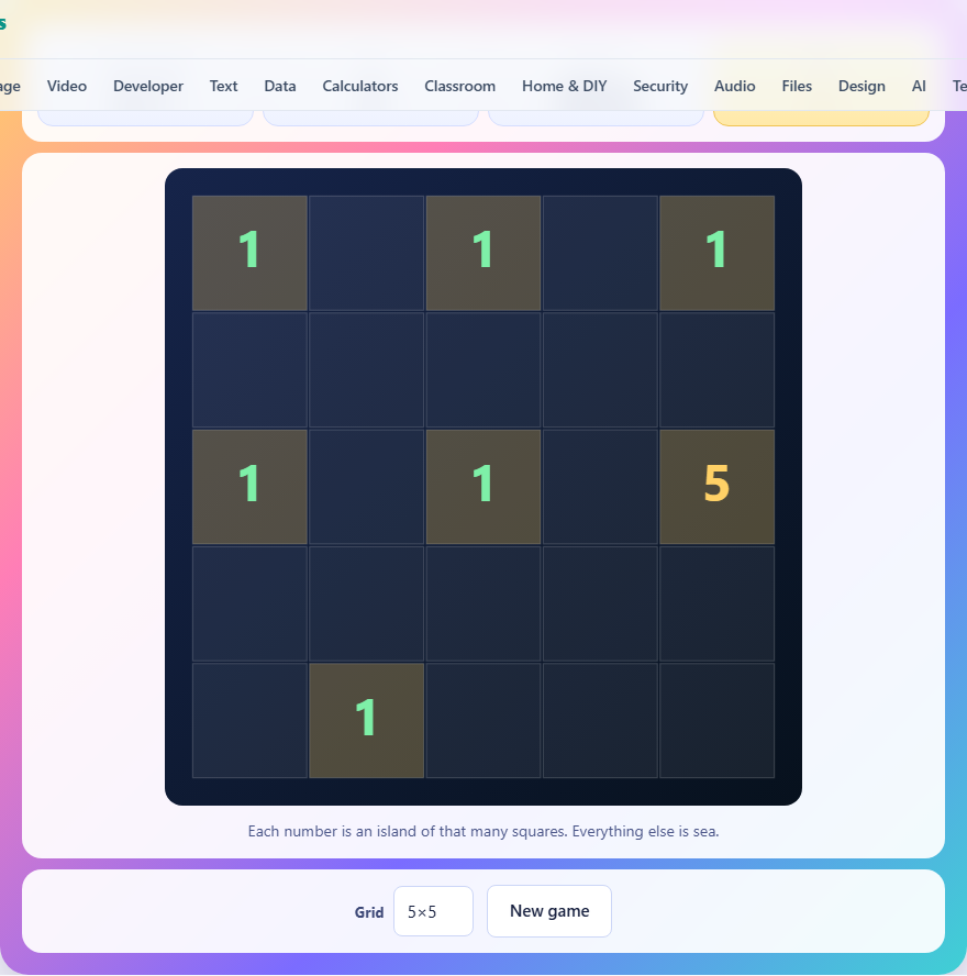 Screenshot: How to play Islands and Sea