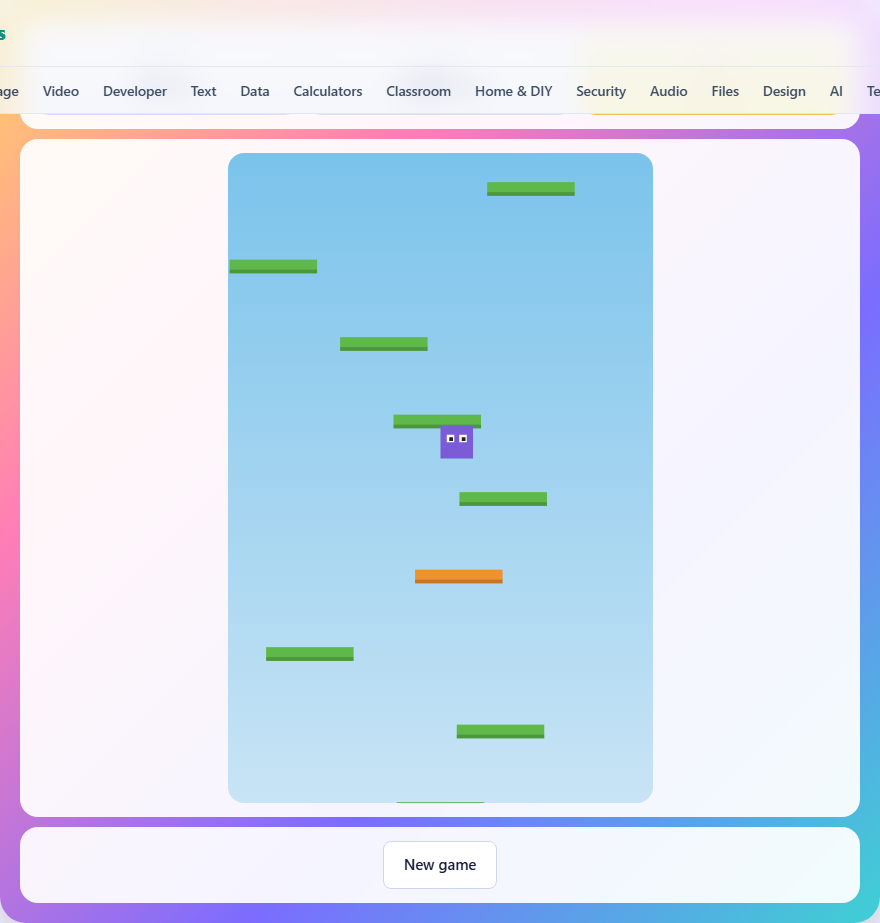 Screenshot: How to play Sky Climber