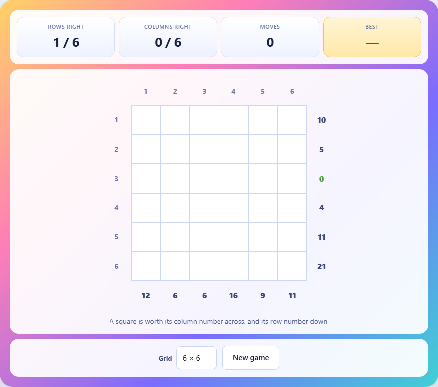 Screenshot: How to play Kakurasu