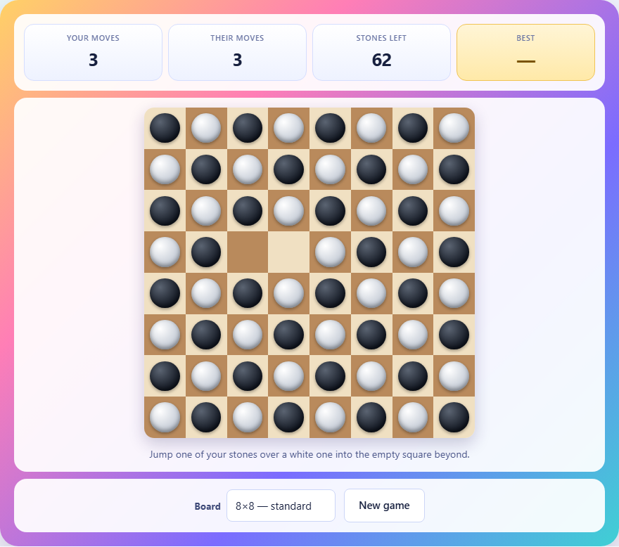 Screenshot: How to play Konane