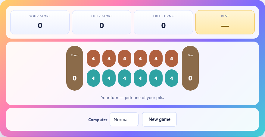 Screenshot: How to play Mancala