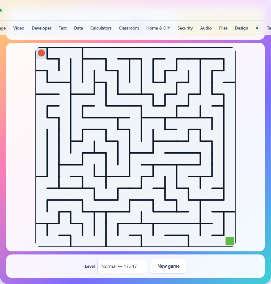 Screenshot: How to play Maze Runner