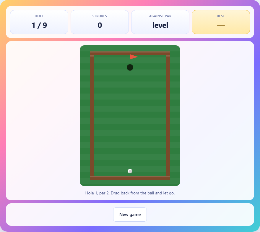 Screenshot: How to play Mini Golf