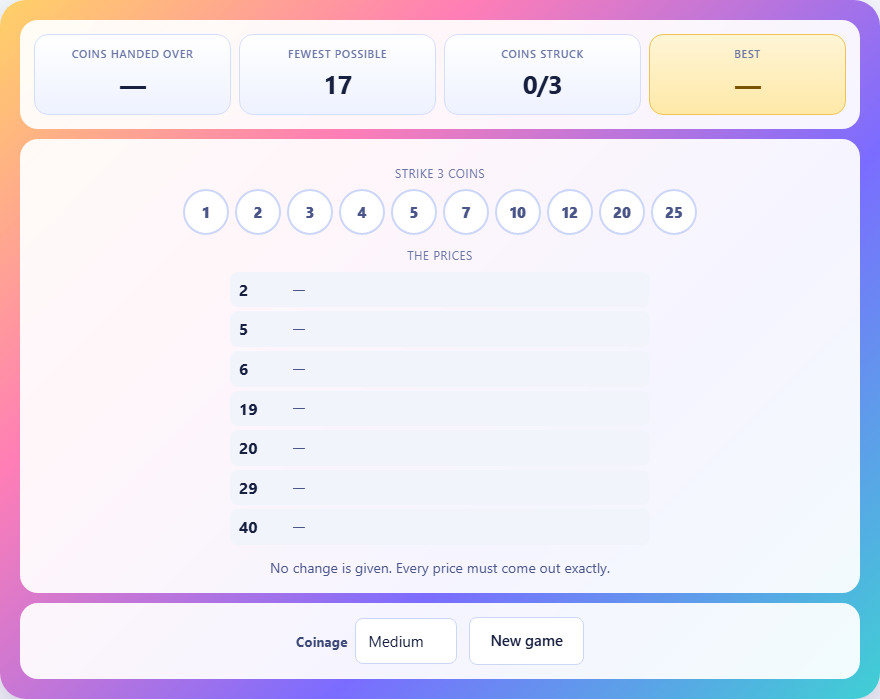 Screenshot: How to play Mint