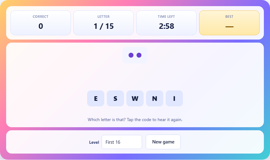 Screenshot: How to play Morse Code