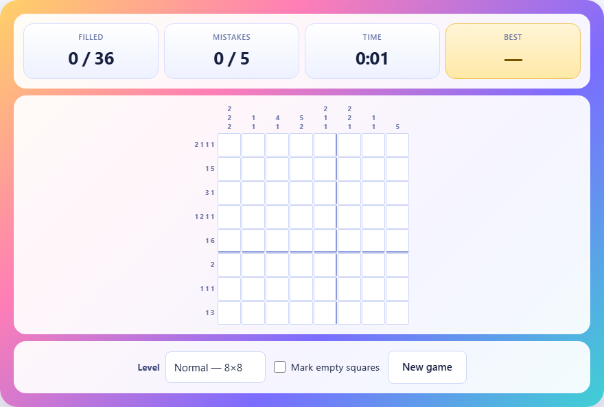 Screenshot: How to play Picture Logic