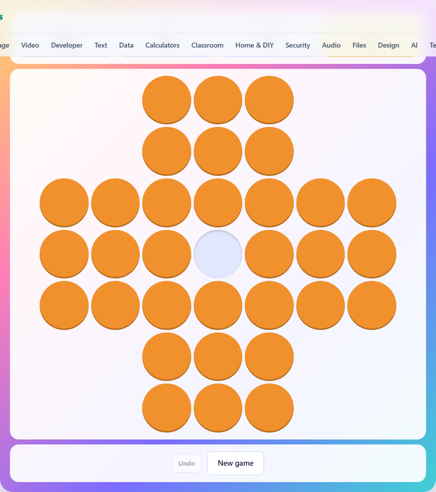 Screenshot: How to play Peg Solitaire