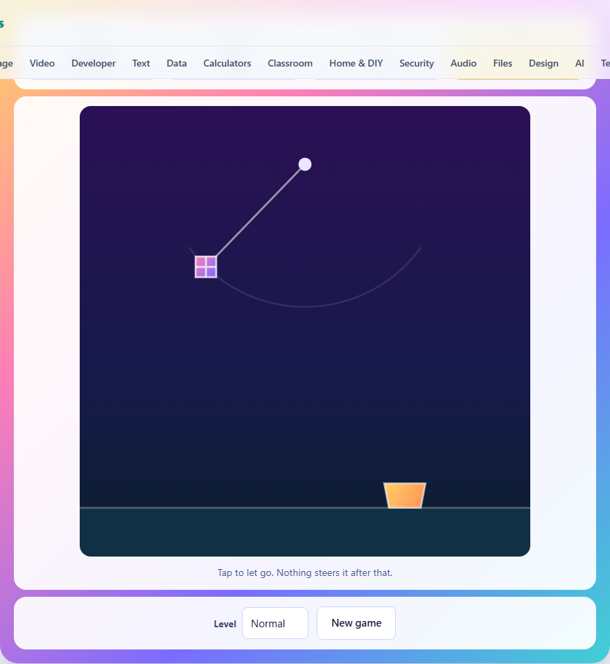 Screenshot: How to play Pendulum Drop