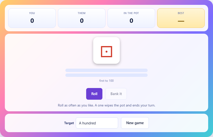 Screenshot: How to play Pig