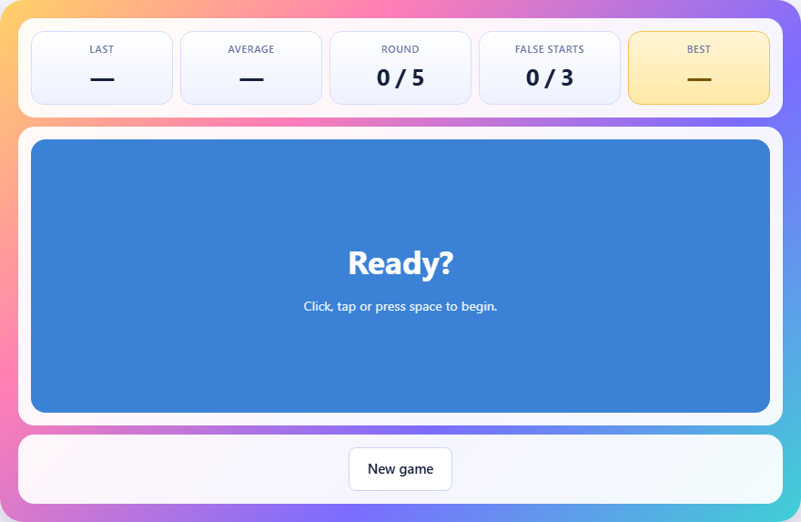 Screenshot: How the reaction time test works