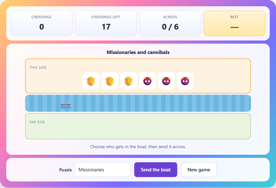 Screenshot: How to play River Crossing