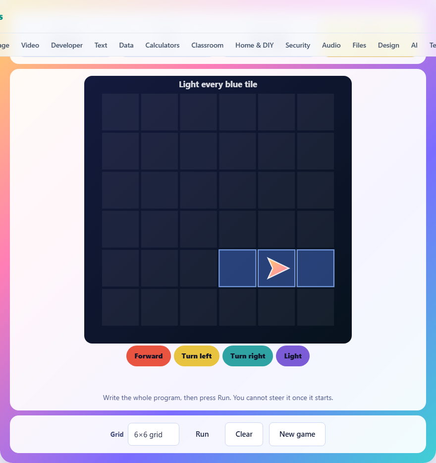 Screenshot: How to play Robot Program