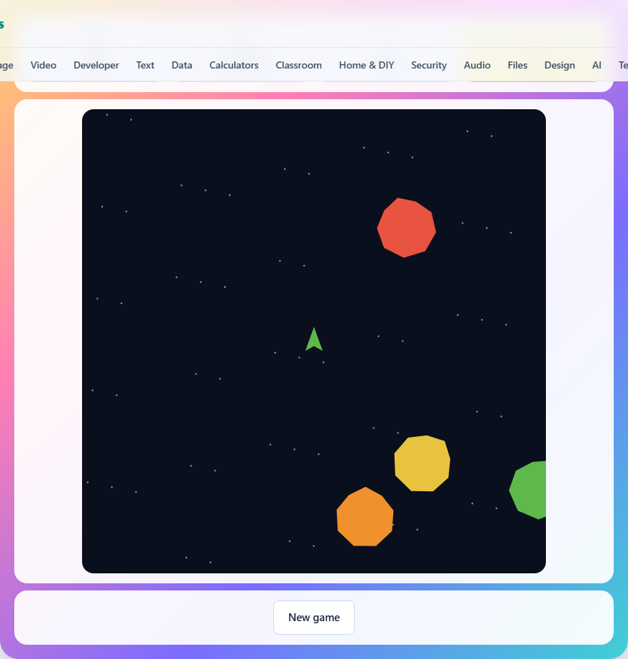 Screenshot: How to play Rock Blaster