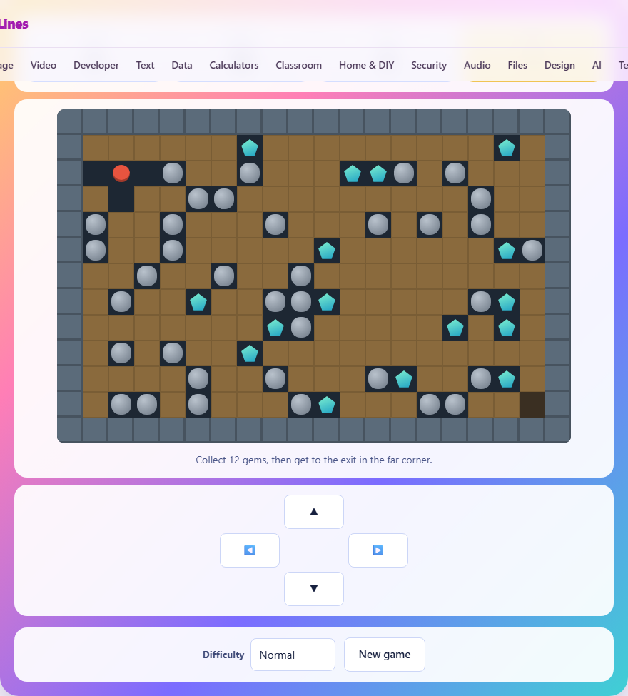 Screenshot: How to play Rockfall