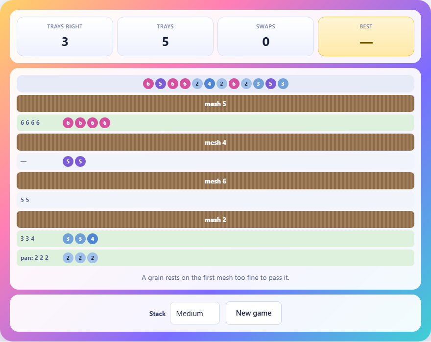 Screenshot: How to play Sift
