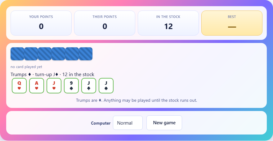 Screenshot: How to play Sixty-Six