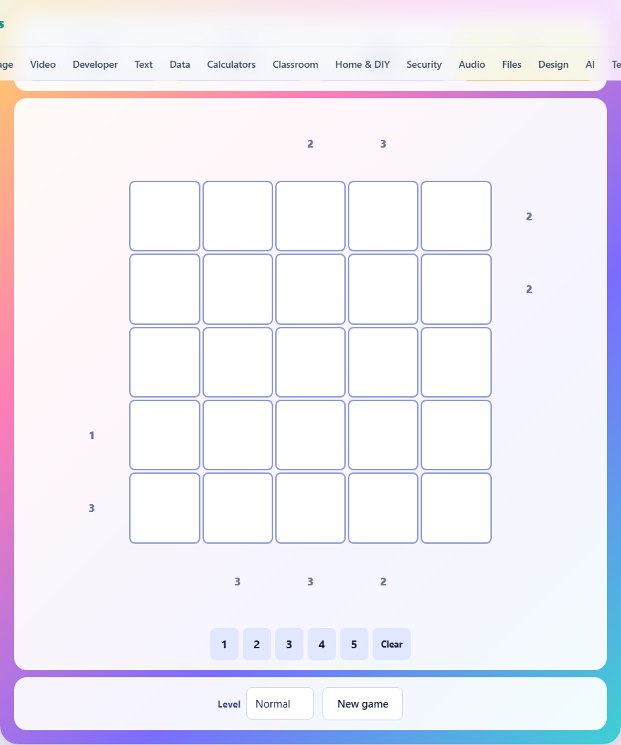 Screenshot: How to play Skyscrapers