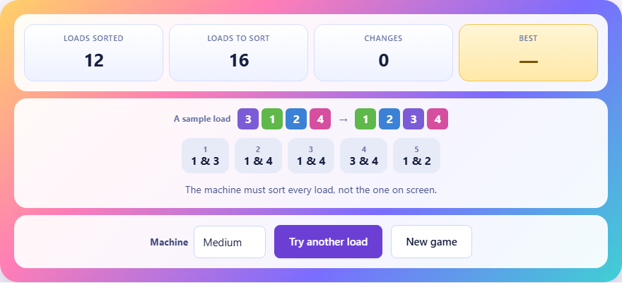 Screenshot: How to play Sorter