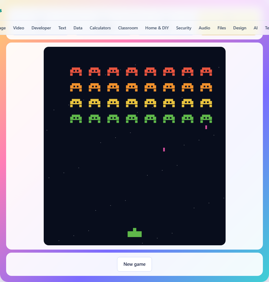 Screenshot: How to play Space Defenders