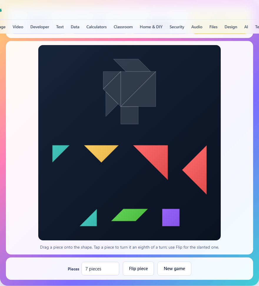 Screenshot: How to play Tangram