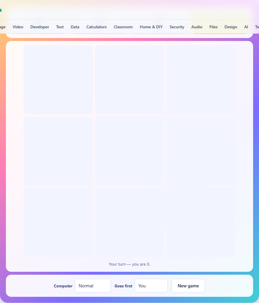 Screenshot: How to play Tic Tac Toe