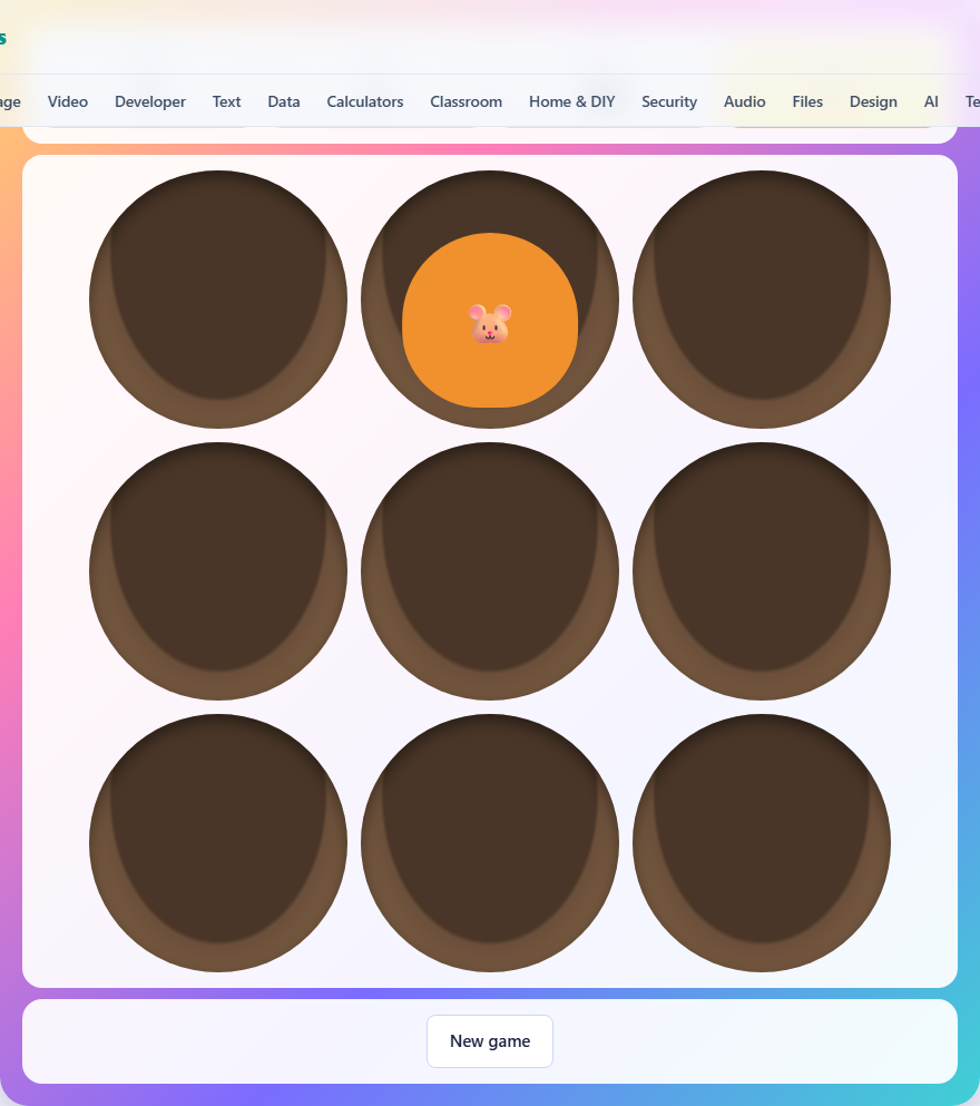 Screenshot: How to play Whack-a-Mole