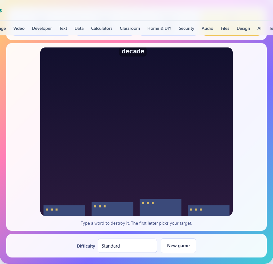 Screenshot: How to play Word Blaster