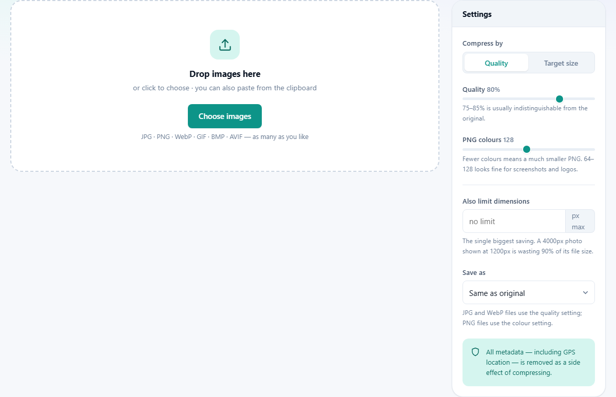 Screenshot: How to make an image file smaller