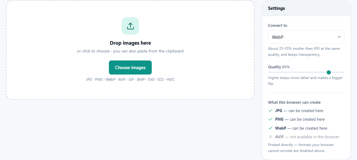 Screenshot: How to change an image format