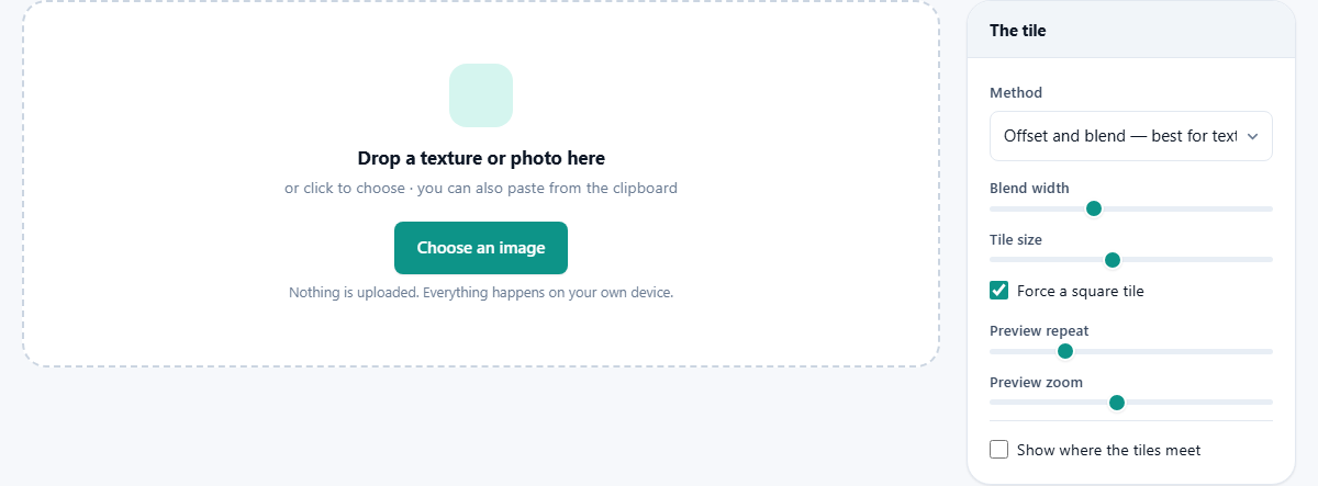 Screenshot: Making an image tile without a seam