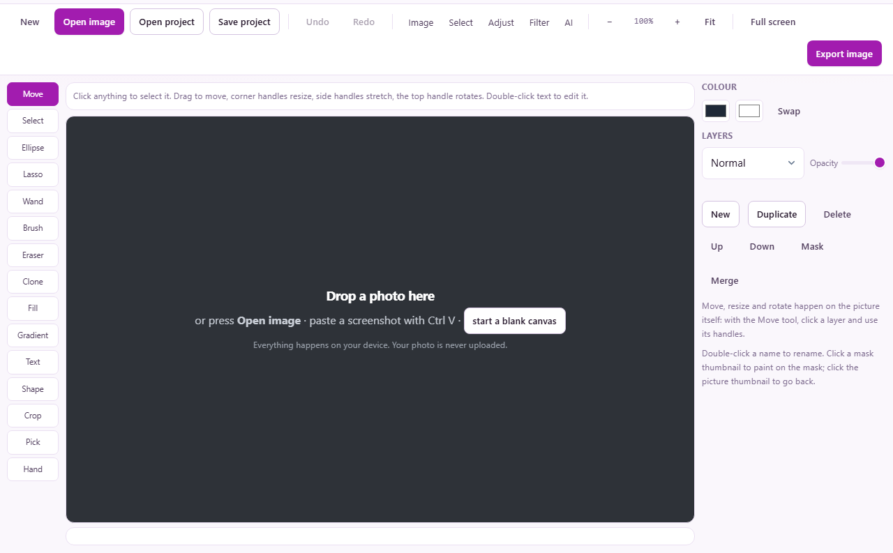 Screenshot: How Image Studio works