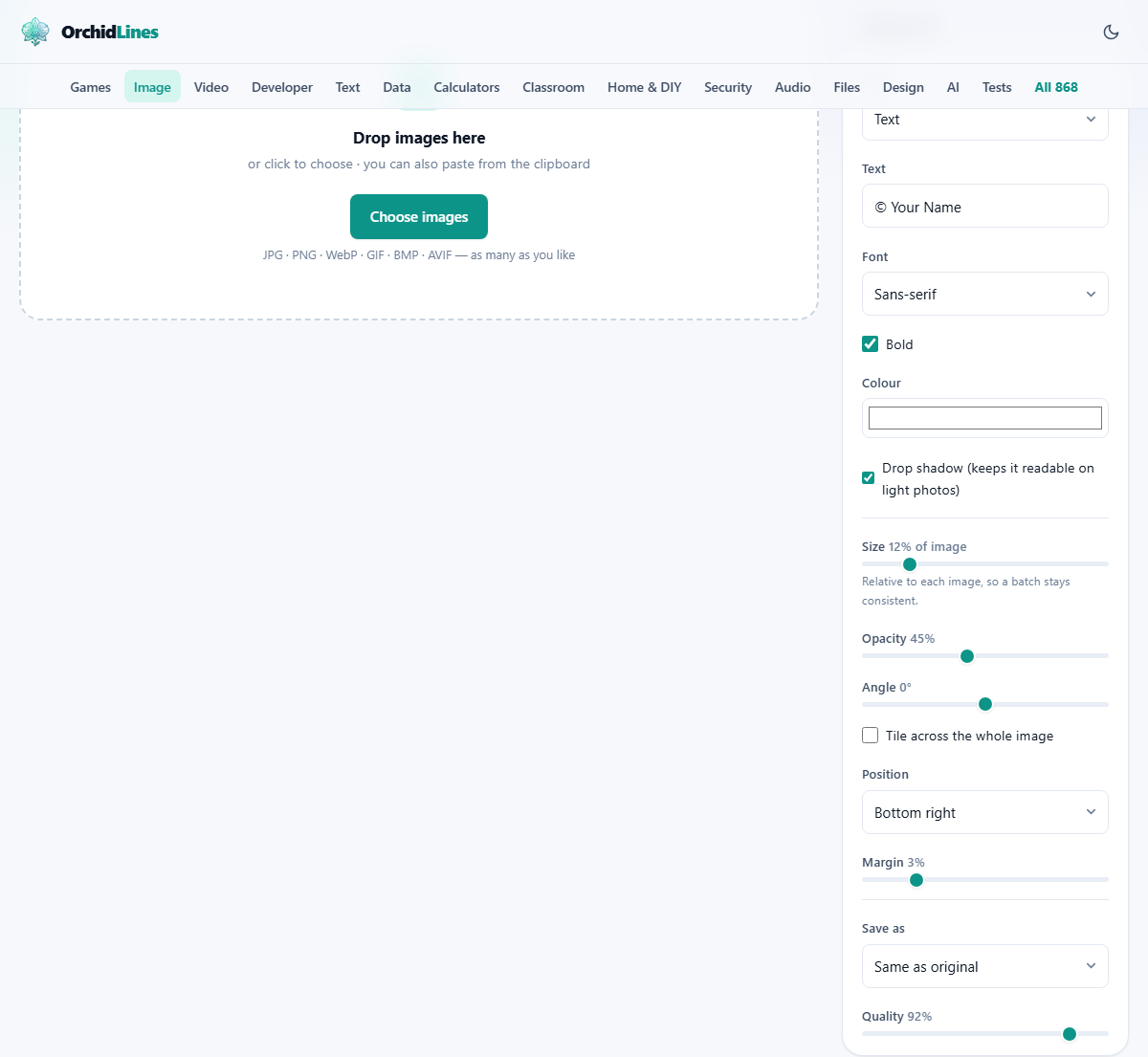 Screenshot: How to add a watermark