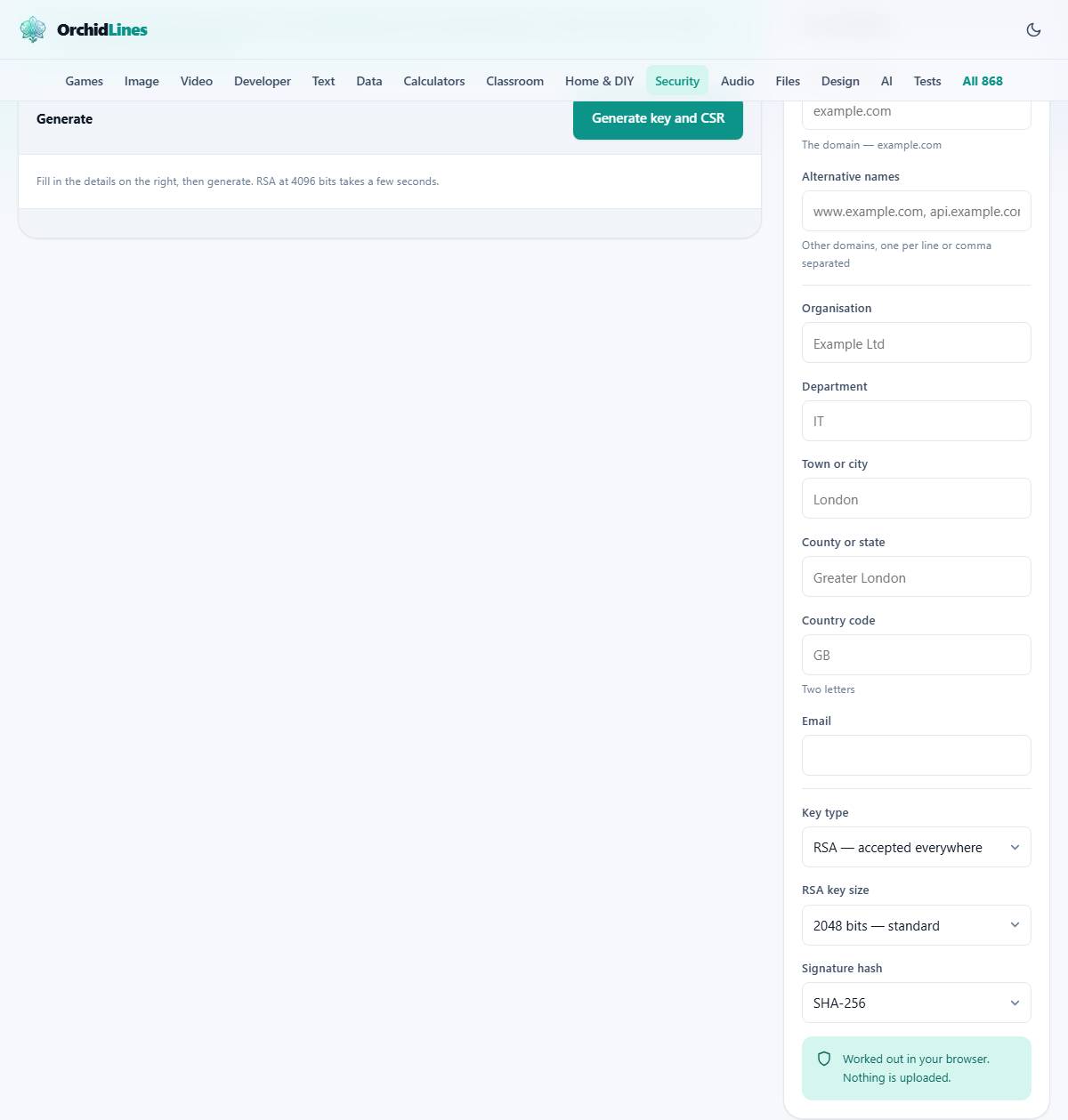 Screenshot: What a CSR is, and why this one is safe