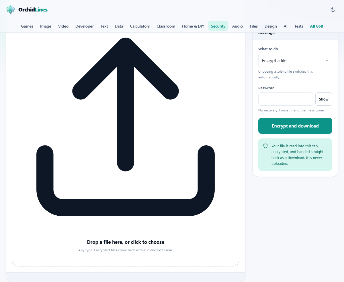 Screenshot: Password-protecting a file