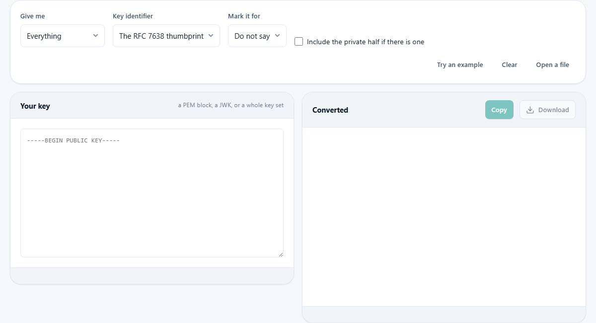 Screenshot: The same key, written five different ways
