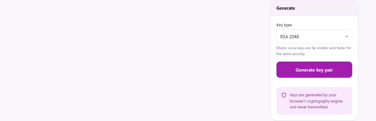Screenshot: What a key pair is for