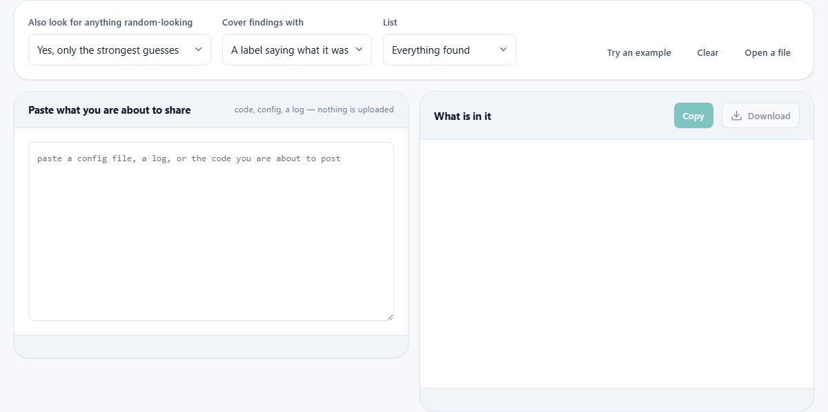 Screenshot: Read it before you paste it somewhere public