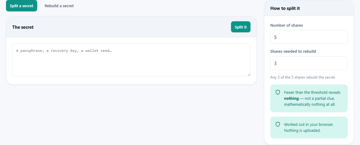 Screenshot: Why this is not just cutting a password in half