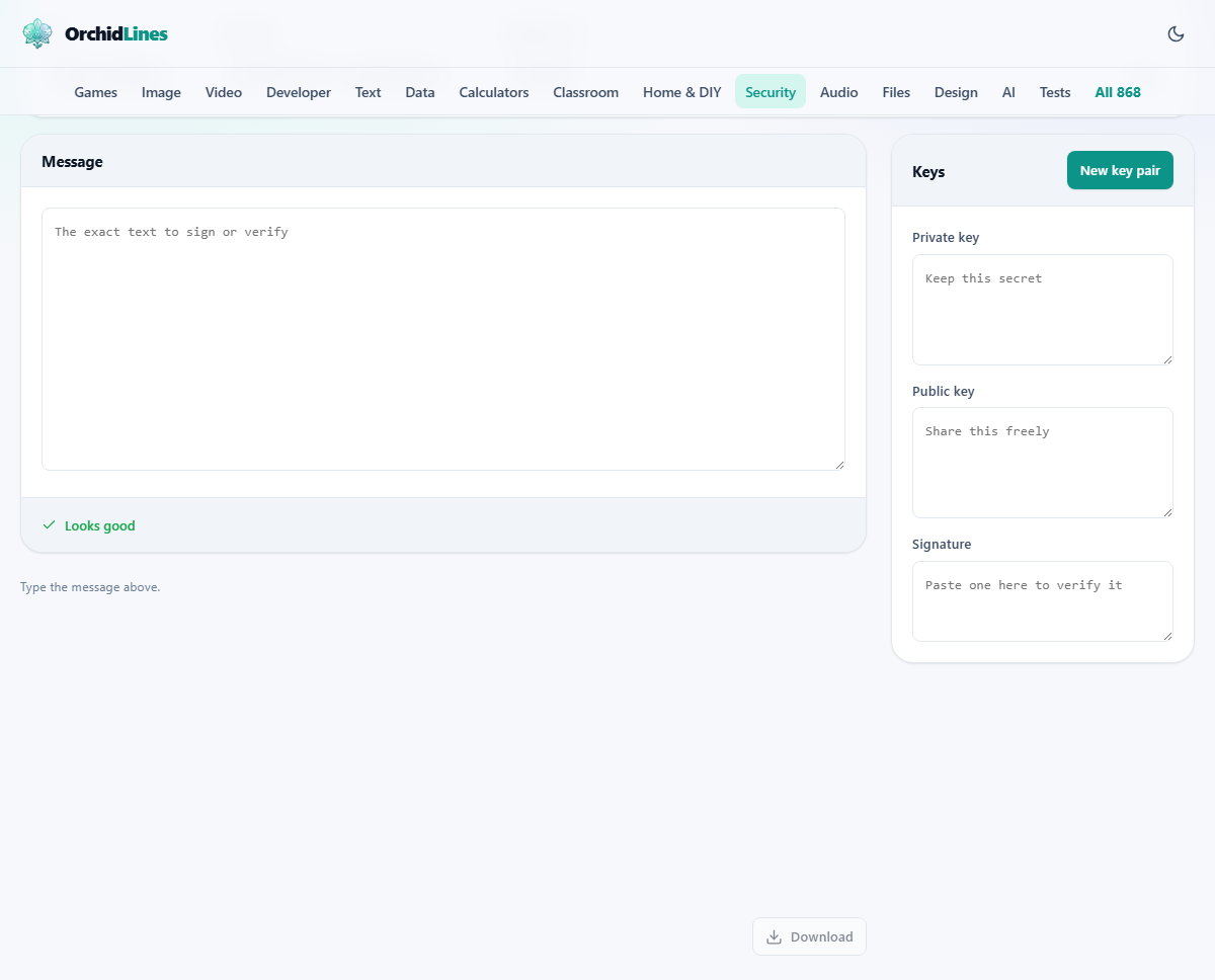 Screenshot: Proving who wrote something