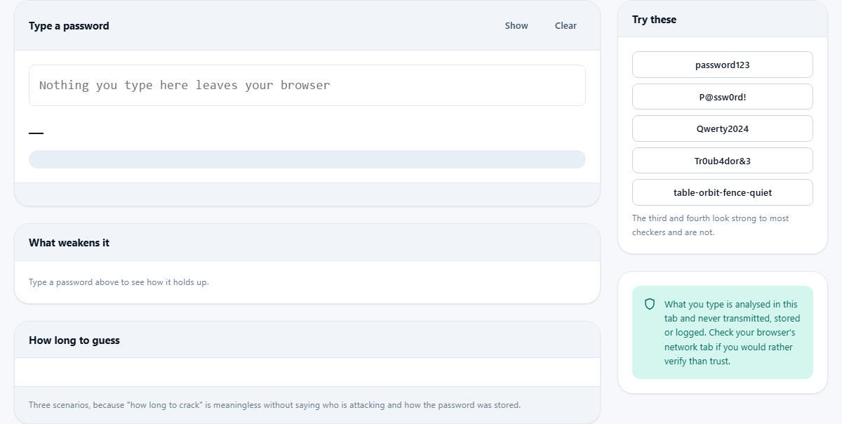 Screenshot: What actually makes a password weak