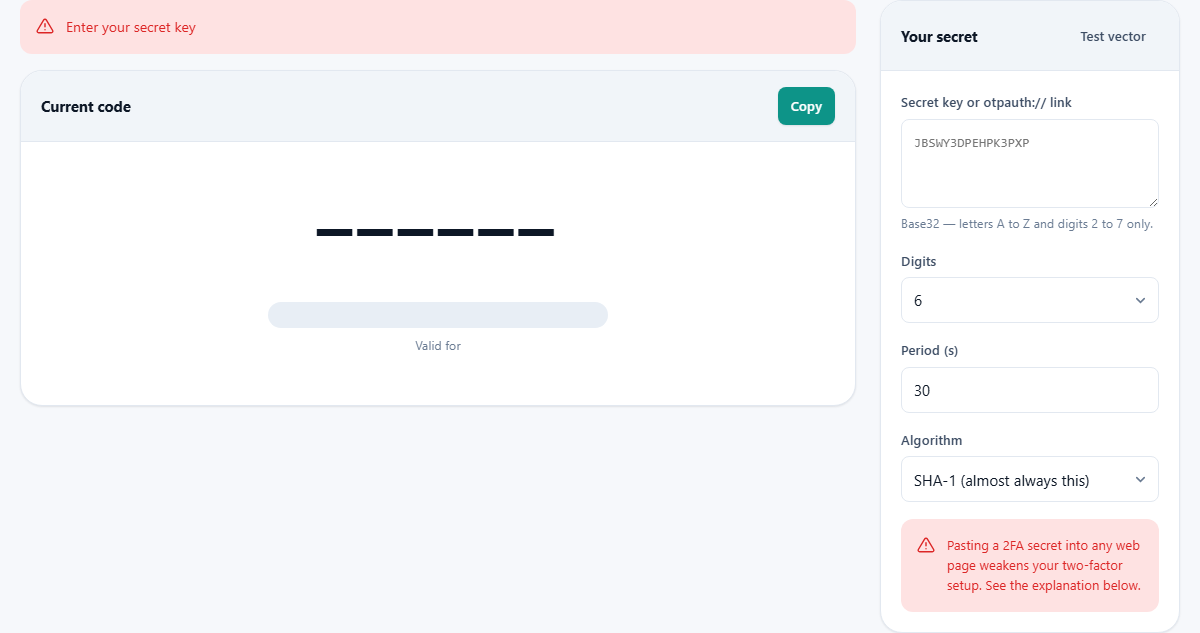 Screenshot: How two-factor codes actually work