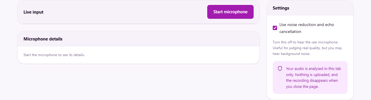 Screenshot: How to test your microphone