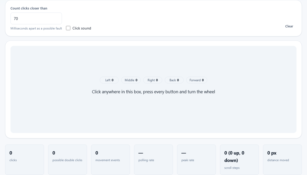 Screenshot: Checking a mouse actually works