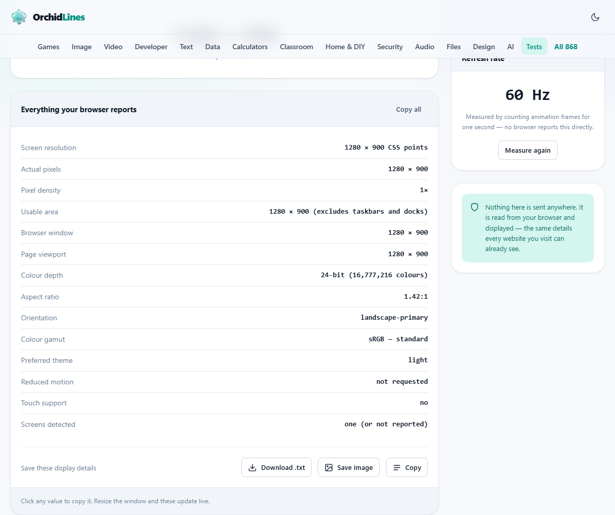 Screenshot: Understanding your screen information
