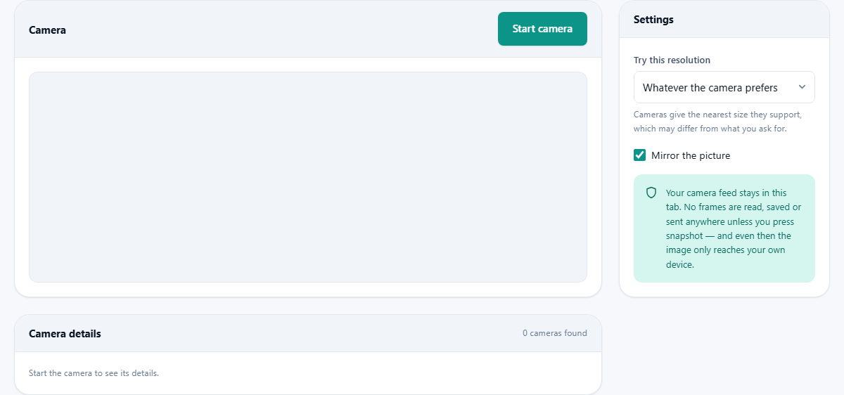 Screenshot: How to test your webcam