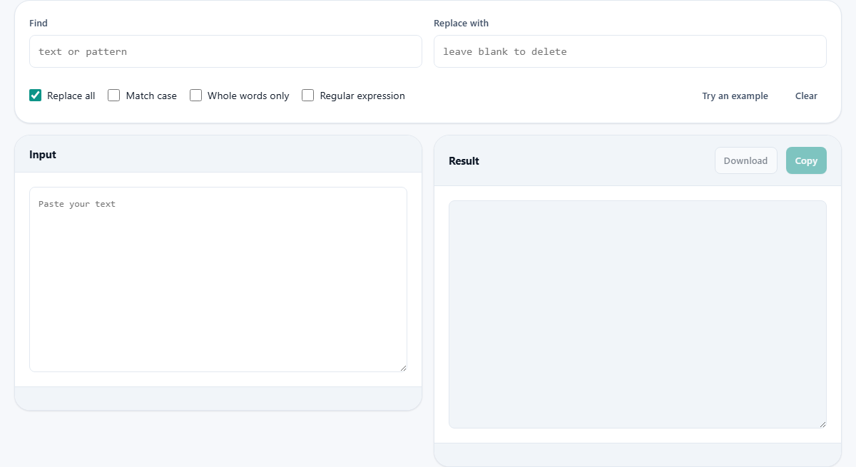 Screenshot: Finding and replacing text