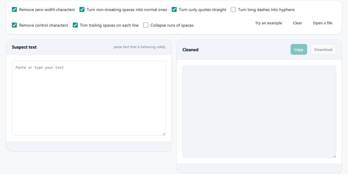 Screenshot: Finding characters you cannot see