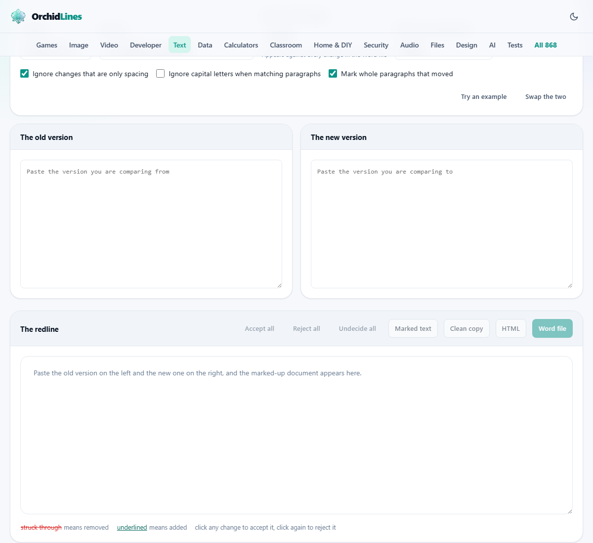 Screenshot: One document, not two columns