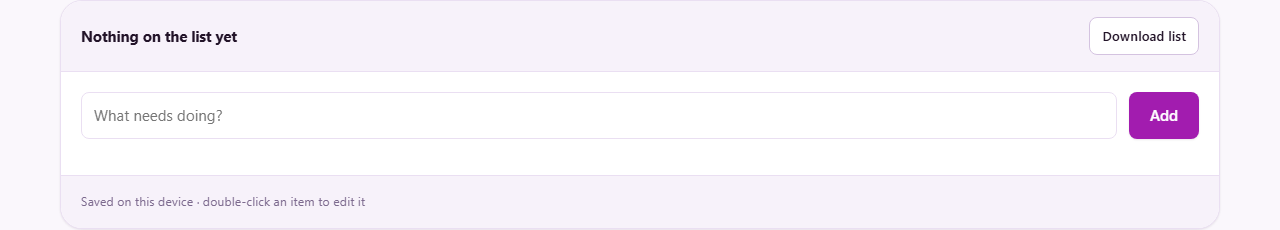 Screenshot: A list, and nothing else